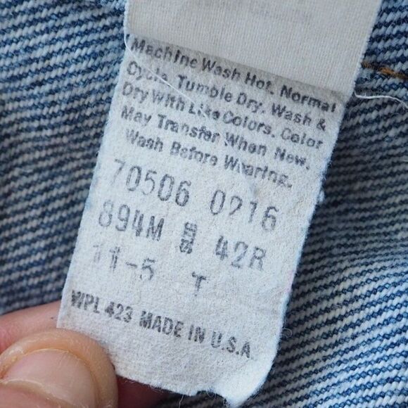 Levi's 70506-0216 Type III Vintage 70s 80s Denim Trucker Jacket Men's 42R - Picture 6 of 11